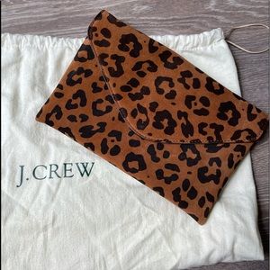 Leopard JCrew crossbody clutch